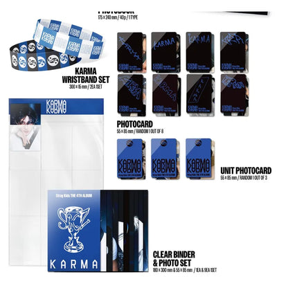 KARMA 4th Album KARMA Ver. wristbands, photocards and binder - Stray Kids Album